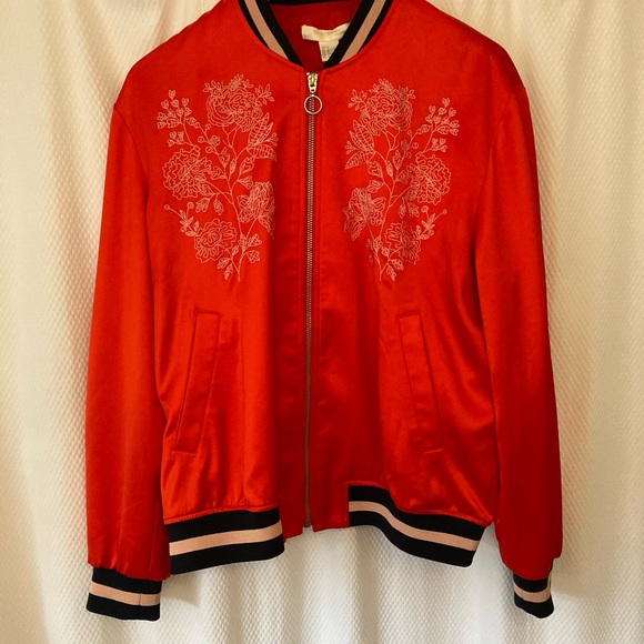 *HP* H&M, red satin bomber jacket, M - Picture 6 of 16
